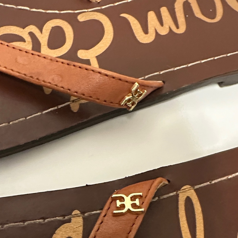 Sam Edelman Tan Strappy Sandals, PreOwned with some peeling on the right leg (8) - Picture 8 of 9
